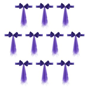 Unique Bargains Mesh Yarn Floating Chair Bands Decoration Stretch Satin Chair Sashes Bows - 1 of 4