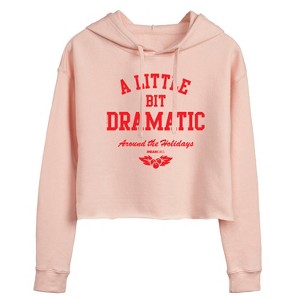 Women's - Mean Girls - Little Bit Dramatic Around Holidays Cropped Graphic Hoodie - 1 of 3