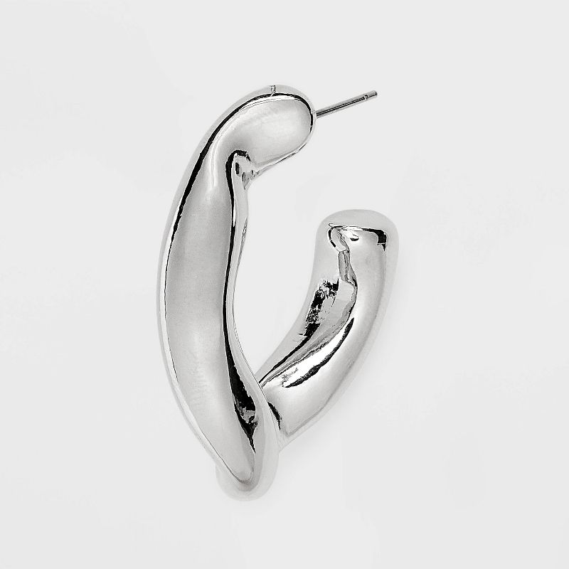 Twisted Open Hoop Earrings - Universal Thread&#8482; Silver, 4 of 5