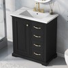 Whisen 30" Bathroom Vanity with Sink, One Package, Black Bathroom Cabinet with Drawers - 2 of 4