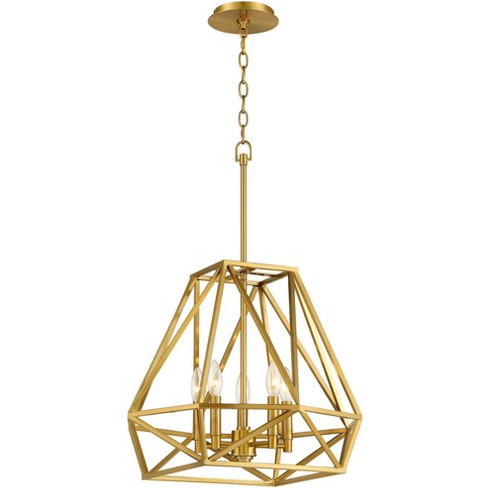 Franklin Iron Works Hawking Gold Pendant Chandelier 19 1/2 Wide Modern  Open Geometric Frame 5-light Fixture For Dining Room House Home Kitchen  Island : Target