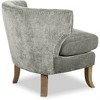 Swansea Wingback Barrel Chair Gray Crushed Velvet - Finch: Modern Upholstered Accent, Side for Living Room, Bedroom - 4 of 4