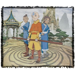 Avatar The Last Airbender Cast Of Characters Blanket 50"x60" Woven Tapestry - 1 of 4