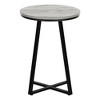 Sapphtopaz Modern End Table with X-Cross Metal Base Sleek Night Stand with Round Tabletop Small Side Coffee Table for Living Room,Bedroom - 4 of 4