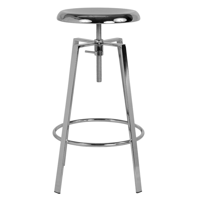 Merrick Lane Industrial Style Bar Stool with Height Adjustable Swivel Seat, 5 of 6