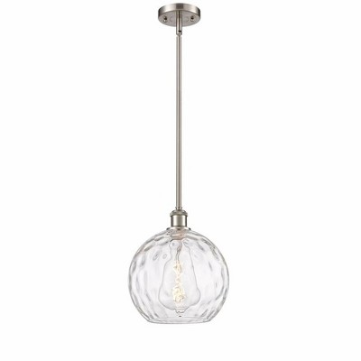 Athens Water Glass - 1 Light Mini Pendant In Industrial Style-13 Inches Tall and 10 Inches Wide