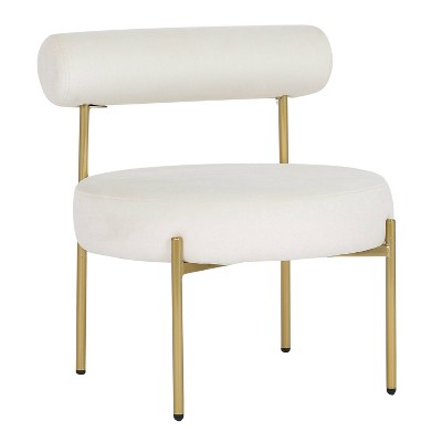 Rhonda Accent Chair Velvet/Steel Gold/Cream - LumiSource