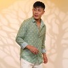 Campus Sutra Men Men's Grass Green Polka Dot Shirt - 3 of 4