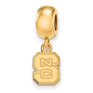 Black Bow Jewelry 14k Yellow Gold Plated Sterling Silver North Carolina State Wolfpack NCAA Bead Charm - 1 of 3