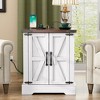 VYNXARIA Farmhouse End Table with Charging Station. Adjustable Shelf, 19.6"W Versatile Walnut Sofa Side Table for Bedroom, Living Room,White - 2 of 4