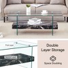 43.3-in Heavy-Duty Coffee Table with Tempered Glass Top Base 250LB Capacity,Double-Layer Storage,4 Finish Options Modern Durable Design - 4 of 4