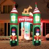 Whisen 11.5FT Christmas Inflatables Outdoor Decorations Archway with 2 Nutcracker Soldiers Rocking Horse - Green - 2 of 4