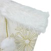 Northlight 20" Cream with Gold Snowflakes Christmas Stocking with Faux Fur Cuff - 3 of 4