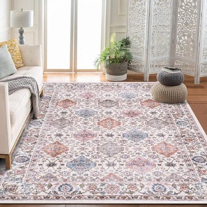 Area Rugs Living Large Room Rug 10x13, Non Slip Machine Washable Oriental Rugs, Low Pile Ultra-Thin Soft Carpet for Living Room Bedroom Dining Room - 1 of 4
