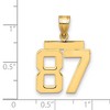 Black Bow Jewelry 14k Yellow Gold, Athletic Collection Medium Polished Number 87 Pendant - 2 of 3