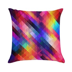Colorful Rainbow Squares Pillow Covers 18x18 Decorative Throw Pillows Soft Square Cushion Covers for Couch Sofa Bedroom - 1 of 1