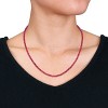 EVERLY JEWELRY | Yellow Plated Sterling Silver 7 1/3ct TGW Created Ruby Beaded Necklace, 17 inc + 2 inc - 3 of 4