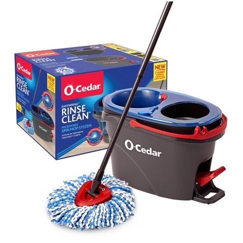  O-Cedar EasyWring Microfiber Spin Mop, Bucket Floor Cleaning  System, Red, Gray : Everything Else