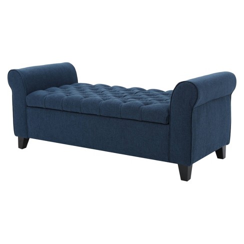 Navy blue bed discount bench