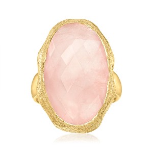 Ross-Simons 17.00 Carat Rose Quartz Ring in 18kt Gold Over Sterling - 1 of 4