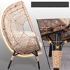 VisioGear Patio Egg Chairs, Wicker Weaving Egg Chair with Removable Oversized Semi-enclosed Cushion for Living Room Balcony, Beige, 37.4"*53.5"*35.5" - 4 of 4