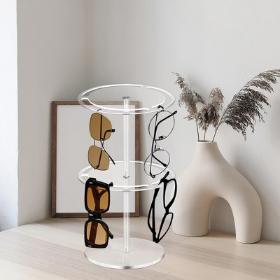 Sunglasses Organizer,Acrylic Sunglasses Storage Holder,360°Rotatable Eyeglasses Display Stand For Tabletop Organizer