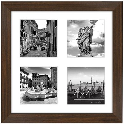 Americanflat 4x4 Picture Frame Collage with Shatter-Resistant Glass - Fits Four 4x4 Photos or Use as One 10x10 Picture Frame - Signature Collection
