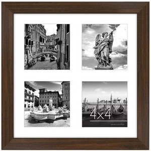 Americanflat 4x4 Picture Frame Collage with Shatter-Resistant Glass - Fits Four 4x4 Photos or Use as One 10x10 Picture Frame - Signature Collection - 1 of 1