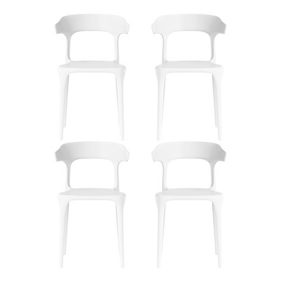 WestinTrends Playa Modern Stackable Resin Plastic Patio Dining Chair (Set of 4)