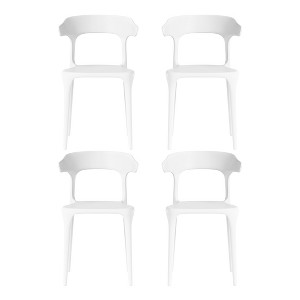 WestinTrends Playa Modern Stackable Resin Plastic Patio Dining Chair (Set of 4) - 1 of 4