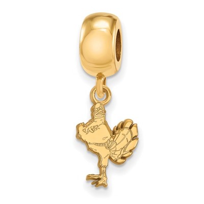 Black Bow Jewelry 14k Yellow Gold Plated Sterling Silver Virginia Tech Hokies NCAA Bead Charm