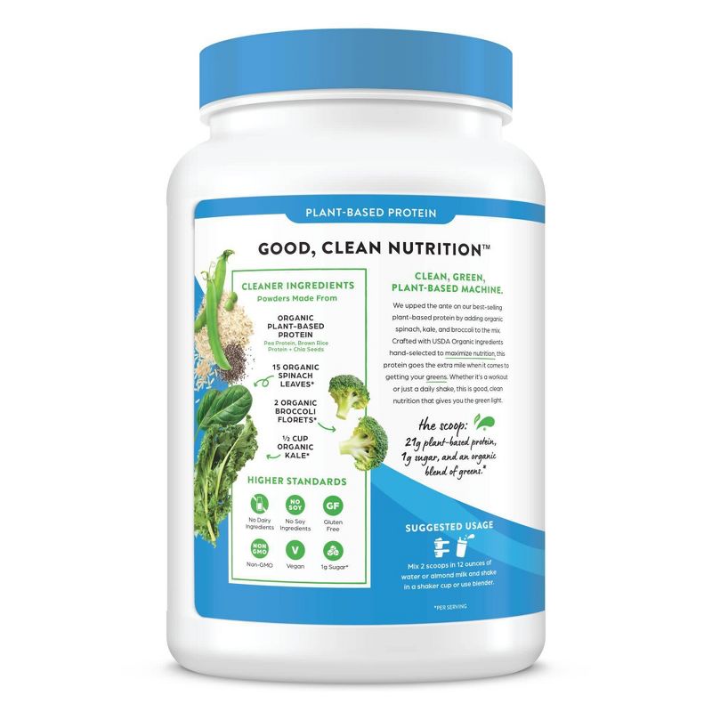 Orgain Organic Vegan Protein &#38; Greens Plant Based Powder - Vanilla Bean - 31oz, 3 of 8