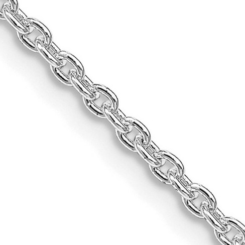 Black Bow Jewelry 2.25mm Rhodium Plated Sterling Silver Solid Cable Chain Necklace - image 1 of 4