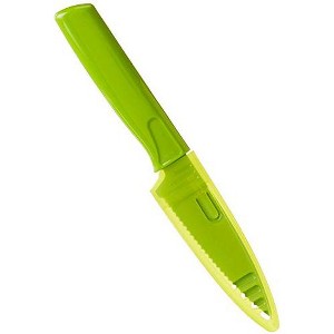Kuhn Rikon 4-Inch Nonstick Colori Serrated Paring Knife Green - 1 of 4