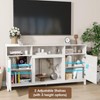 White Media Entertainment Center, Wood TV Stand for TVs up to 65 Inch, Television Media Console Table - 4 of 4