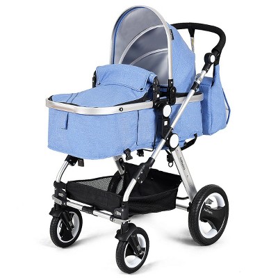 Babyjoy Folding Aluminum Infant Baby Stroller Kids Pushchair Blue