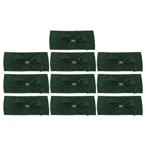 Unique Bargains Chair Sashes Bow Stretch Chair Cover Band with Buckle Slider 13.78"x5.91" Deep Green 10 Pcs - 1 of 4