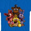 Five Nights At Freddy’s Plush Characters Group Short Youth Royal Blue Crew Neck Short Sleeve T-shirt - 2 of 3