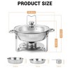 Chafing Dish Buffet , Buffet Servers and Warmers Set of 2，Stainless Steel Buffet Chafers and Warmer Sets ，for Buffet with Lid Holder & Glass Lid - 2 of 4