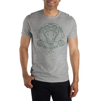 Harry Potter Mens Slytherin Hogwarts House Grey Graphic Tee
