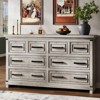 Farmhouse 8 Drawer Dresser for Bedroom, Rustic Wood Chest of Drawers, Large Storage Organizer for Closet, Living Room, Hallway - 2 of 4