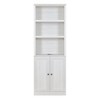 TOAOTBNBO Freestanding Vertical Bookshelves with 2 Doors, Wood Bookcase with Tall Storage Cabinet Living Room Narrow Display Shelf, White - 2 of 4