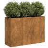 vidaXL Weathering Steel Planter Box with Open Bottom - 47.2"x15.7"x31.5" Rectangular Plant Pot Stand for Garden/Patio/Balcony - 2 of 4