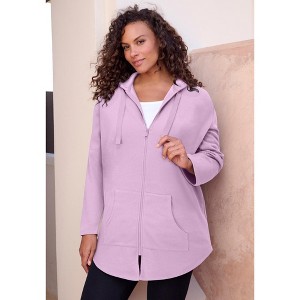 Roaman's Fleece Zip Hoodie Sweatshirt - 1 of 4