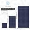 White Classic Luxury 100% Cotton 8 Piece Towel Set - 4x Washcloths, 2x Hand, and 2x Bath Towels - 3 of 4