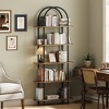 5-Tier Industrial Bookshelf – 71" Tall Metal Arch Bookcase with Adjustable Open Shelves, Sturdy Storage for Living Room & Home Office - 4 of 4