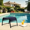Hyleory 2-Pack Outdoor Textilene Fabric Footstools with Iron Frame - Waterproof Stackable Ottoman Set for Patio Garden and Poolside - 4 of 4