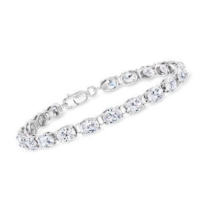 Ross-Simons 15.00 ct. t.w. Oval CZ Tennis Bracelet in Sterling Silver Size 7