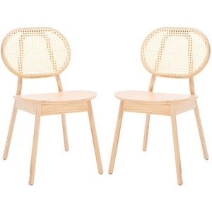 Kristianna Rattan Back Dining Chair (Set of 2) - SFV4127 - Natural - Safavieh Couture - 1 of 4