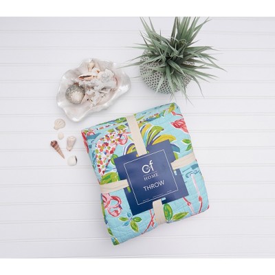 C&F Home 48" x 58" Flamingo Garden Tropical Beach Ocean Themed Large Machine Washable Cotton Accent Throw Blanket